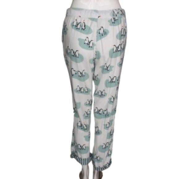 MUNKI MUNKI Pajama Set, S, Penguins, 2pc Top/Pants, Flannel, Matching, White - Picture 9 of 11